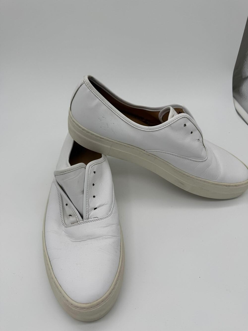 Common Projects Shoes Mens Size 12 EU 46 White Leather Low Top Sneakers